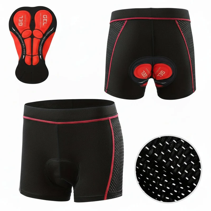 Euroselle Elastic Waistband Bike Shorts for Men, All-Season Mountain and Road Riding