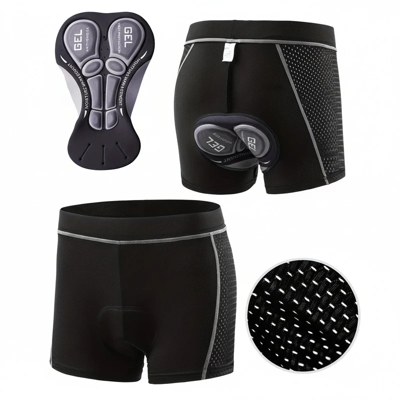 Euroselle Elastic Waistband Bike Shorts for Men, All-Season Mountain and Road Riding