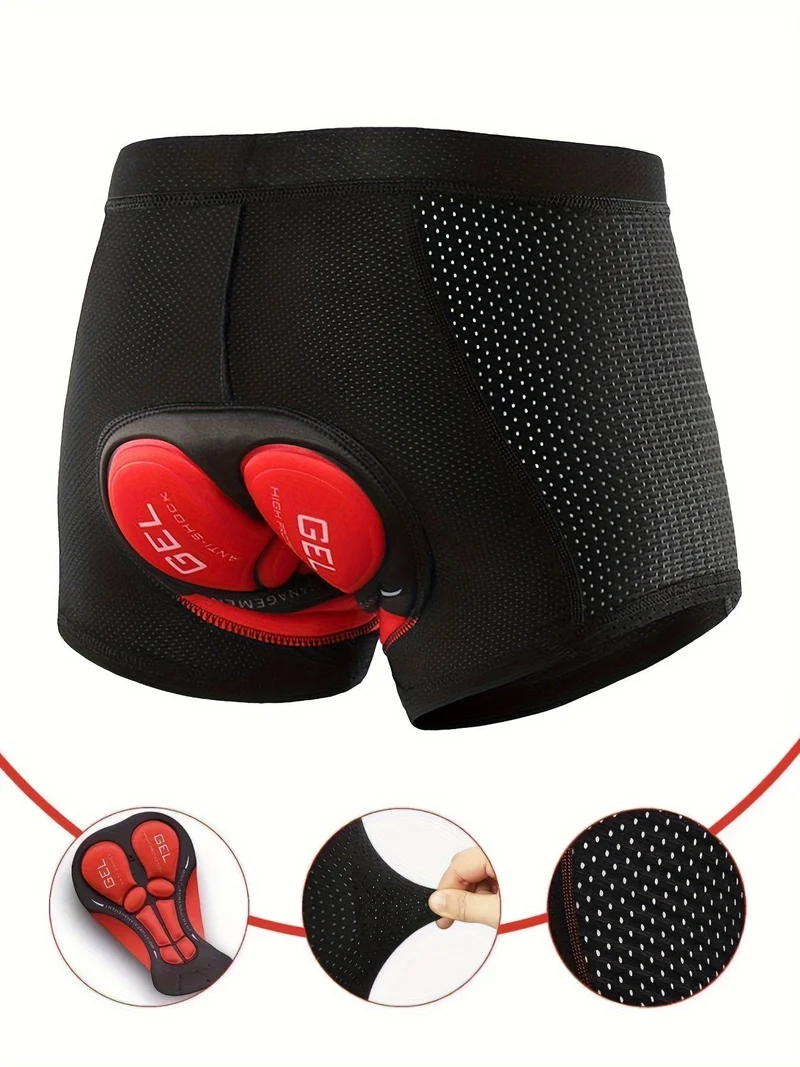 Euroselle Elastic Waistband Bike Shorts for Men, All-Season Mountain and Road Riding