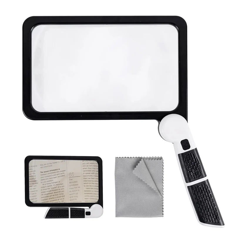 Euroselle 5X LED Illuminated Handheld Magnifier For Clear Reading