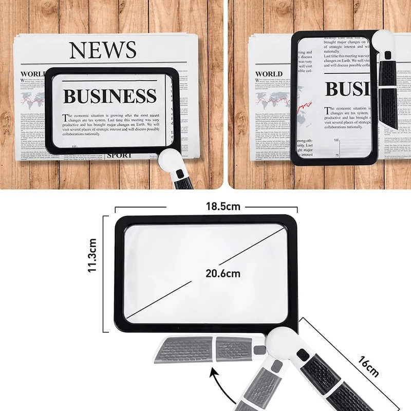 Euroselle 5X LED Illuminated Handheld Magnifier For Clear Reading