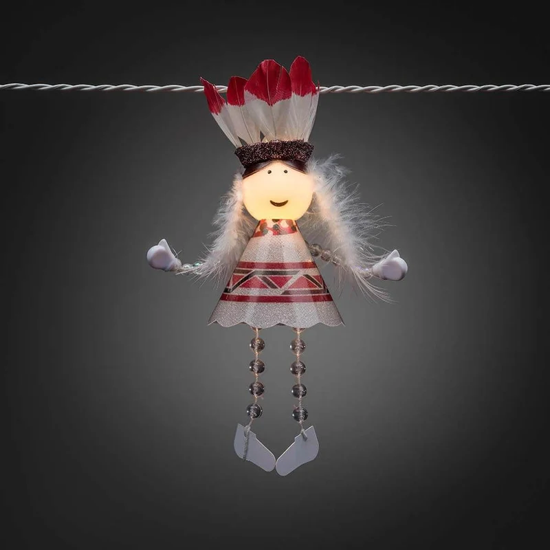 LED Dekolichterkette Indianer 10 Warmweiße Dioden