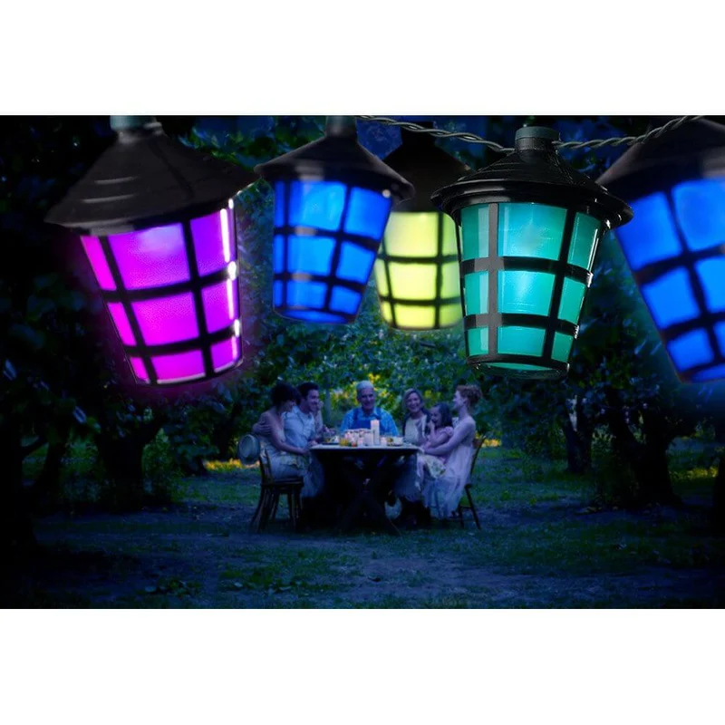 LED Lampion Lichterkette 40 bunten Laternen 40 Kaltweiße Dioden IP44
