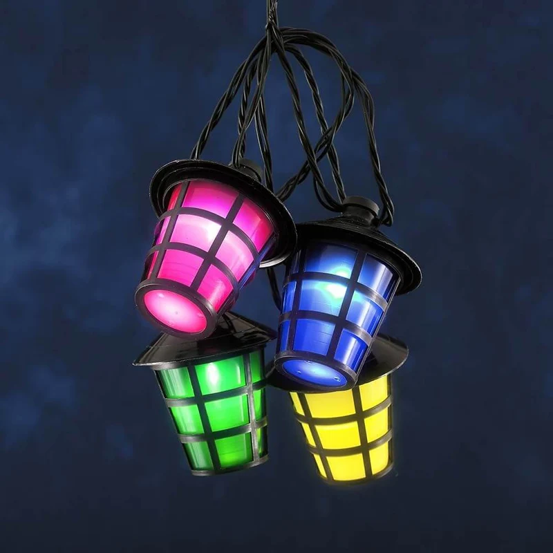 LED Lampion Lichterkette 40 bunten Laternen 40 Kaltweiße Dioden IP44