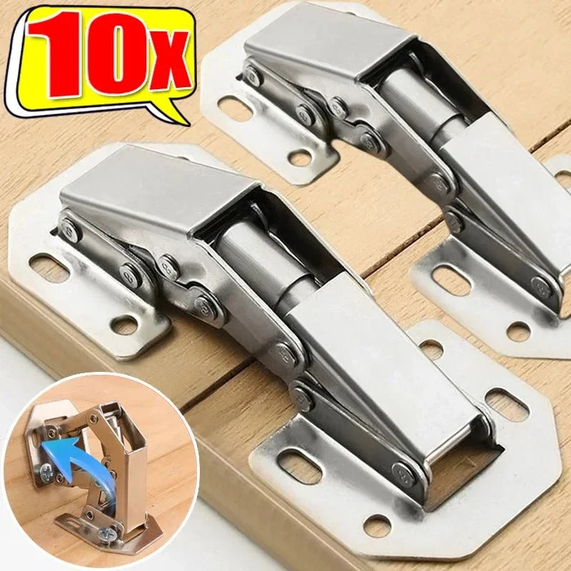 Euroselle Heavy-Duty Hydraulic Cabinet Hinges, 10-Pack, Silent Closing