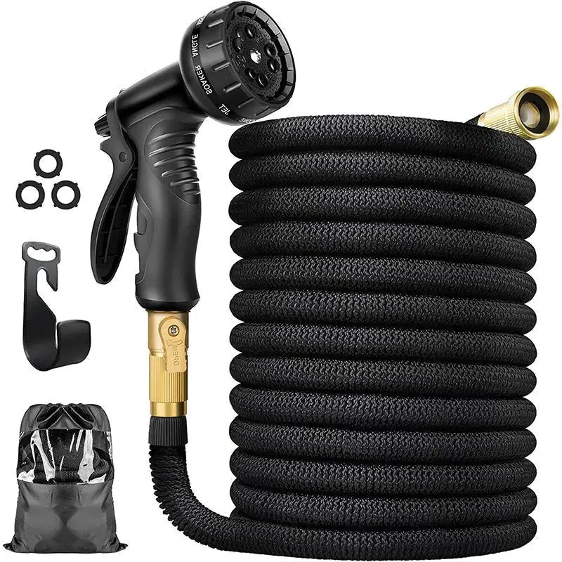 Euroselle 100Ft Expandable Garden Hose With 8 Spray Patterns For Easy Watering