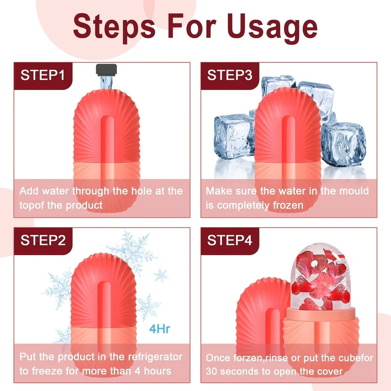 Euroselle Reusable Face Roller With Ice Mold Cube For Refreshing Massage