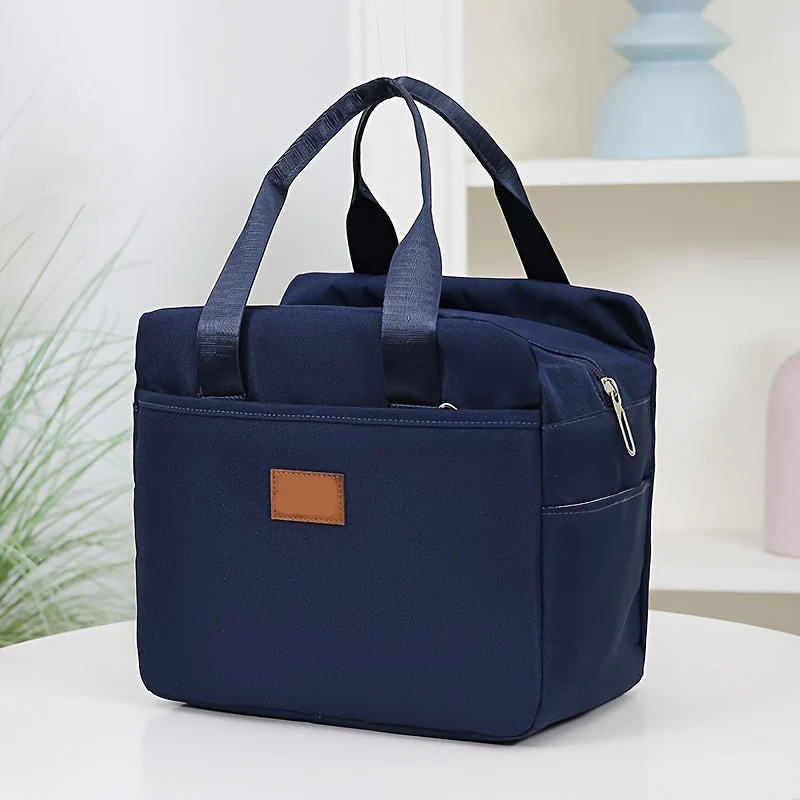 Euroselle Square Zipper Lunch Box With Durable Aluminum Foil Lining