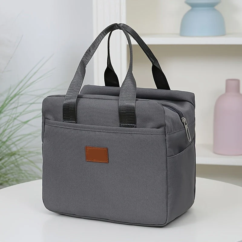 Euroselle Square Zipper Lunch Box With Durable Aluminum Foil Lining