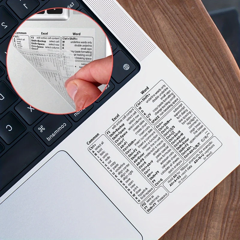 Euroselle Transparent PVC Keyboard Shortcut Overlay for Excel, Word and Windows Quick Reference