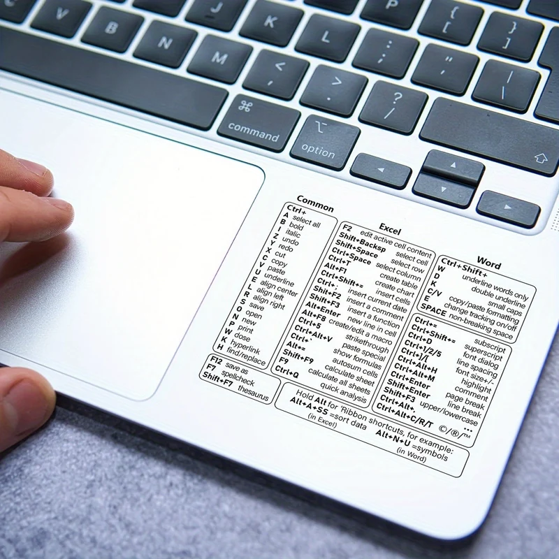 Euroselle Transparent PVC Keyboard Shortcut Overlay for Excel, Word and Windows Quick Reference