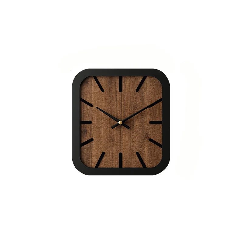 Euroselle Handcrafted Wooden Square Clock Battery Operated Home Decor