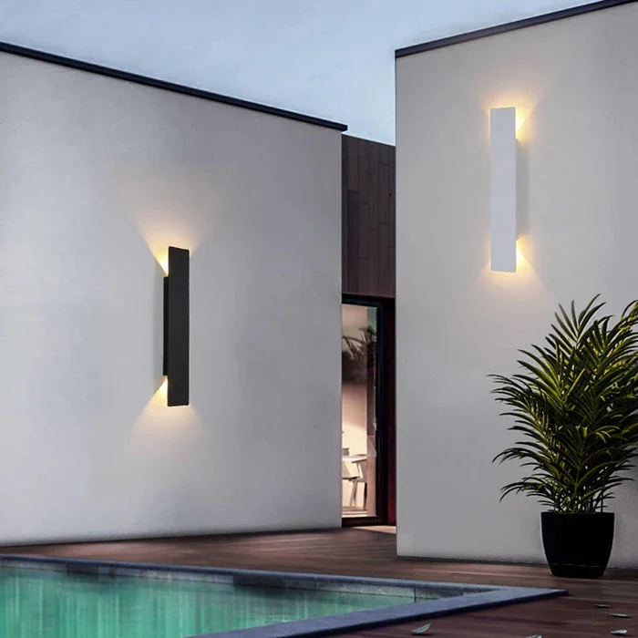 Kirrea Slim Outdoor LED Sconce Modern Up-and-Down Wall Fixture Euroselle
