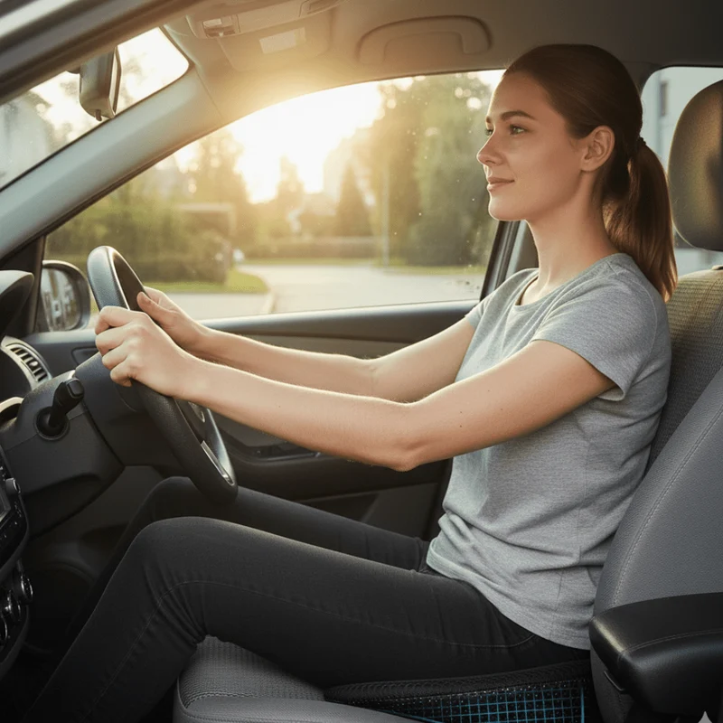 Euroselle Memory Foam Car Seat Cushion For Back Pain Relief And Posture Support