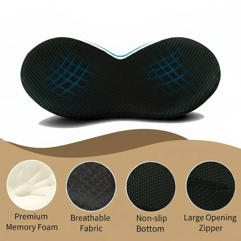 Euroselle Memory Foam Car Seat Cushion For Back Pain Relief And Posture Support