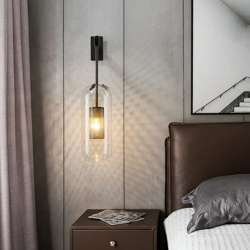 Elegant Ion Modern Glass Wall Light Contemporary Euroselle