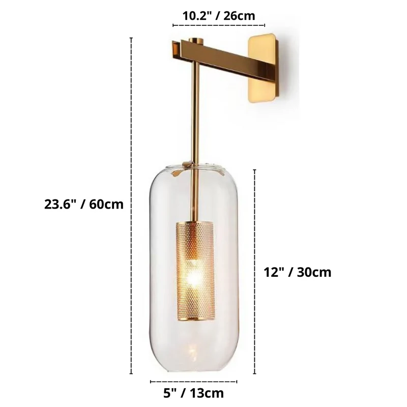 Elegant Ion Modern Glass Wall Light Contemporary Euroselle