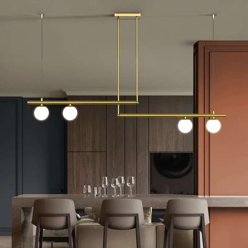 Euston Minimalist Hanging Lamp By Euroselle Brass And Black With Frosted Globes