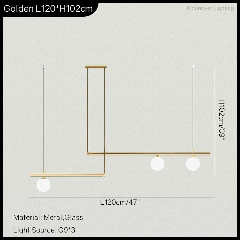 Euston Minimalist Hanging Lamp By Euroselle Brass And Black With Frosted Globes