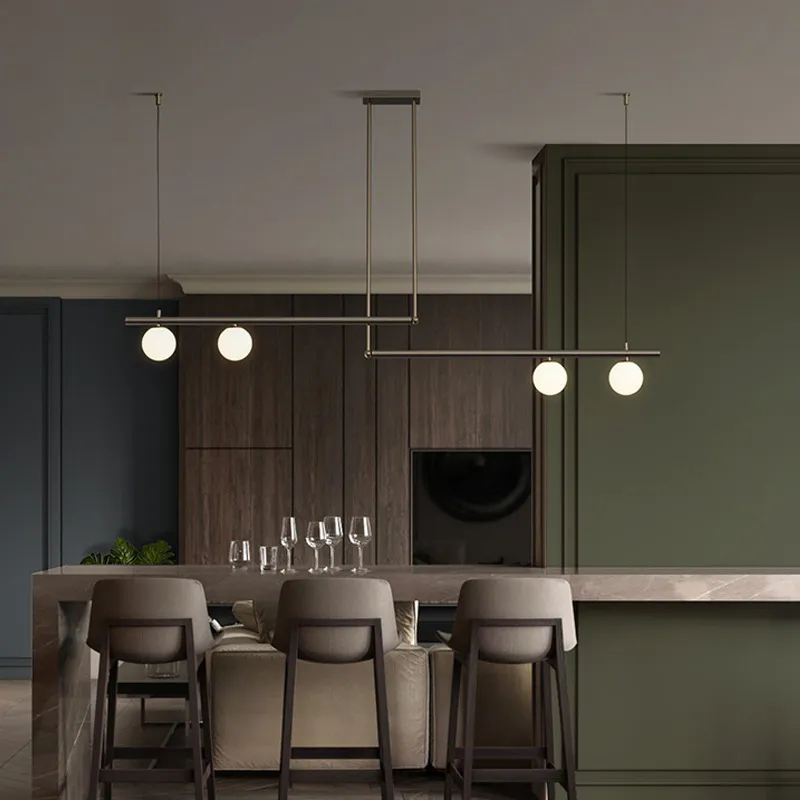 Euston Minimalist Hanging Lamp By Euroselle Brass And Black With Frosted Globes