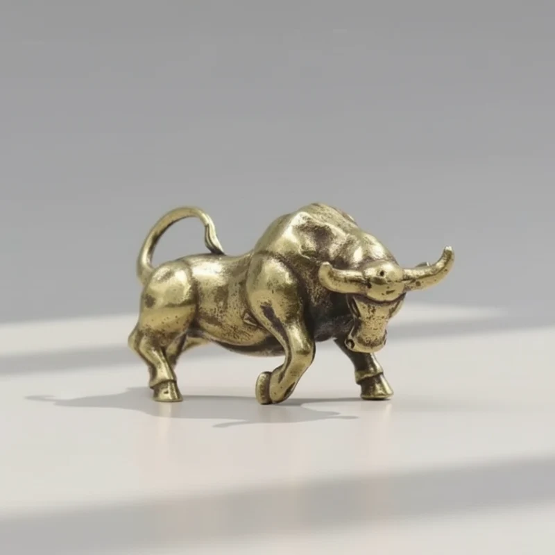 Euroselle Solid Brass Bull Figurine Handcrafted Symbol Of Strength And Prosperity