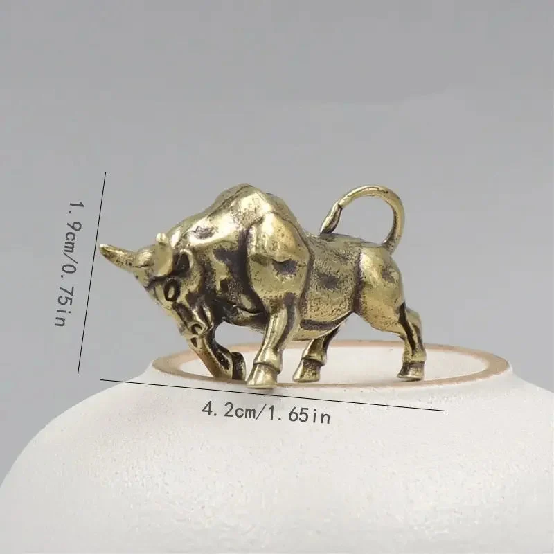 Euroselle Solid Brass Bull Figurine Handcrafted Symbol Of Strength And Prosperity
