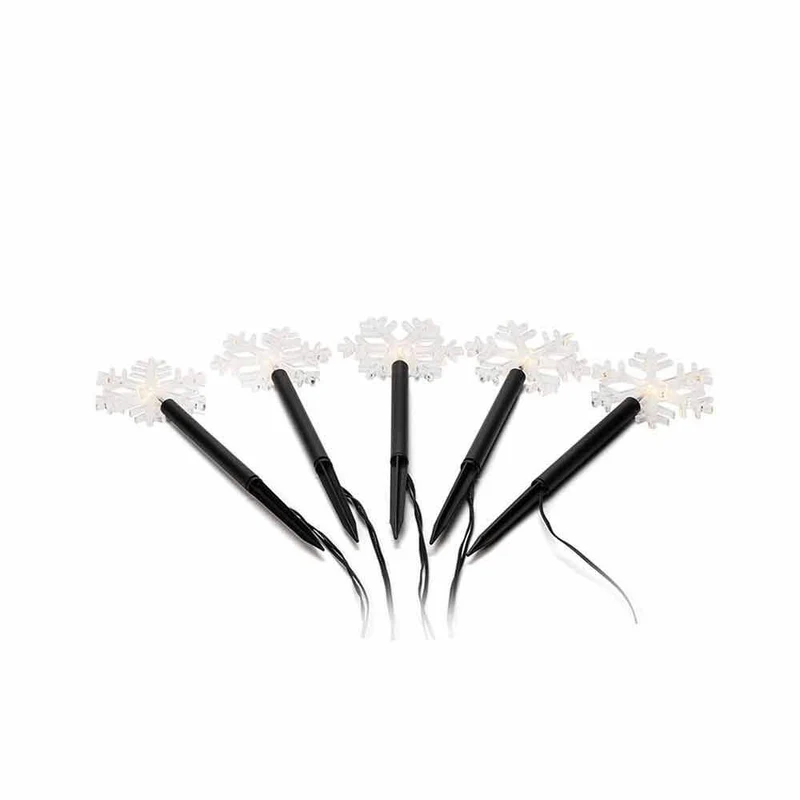 LED Spießleuchte mit 5 Schneeflocken Klar