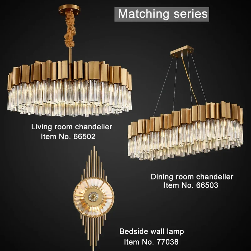 Marianne Chandelier By Euroselle Modern Oval Brushed Gold Crystal Chandelier