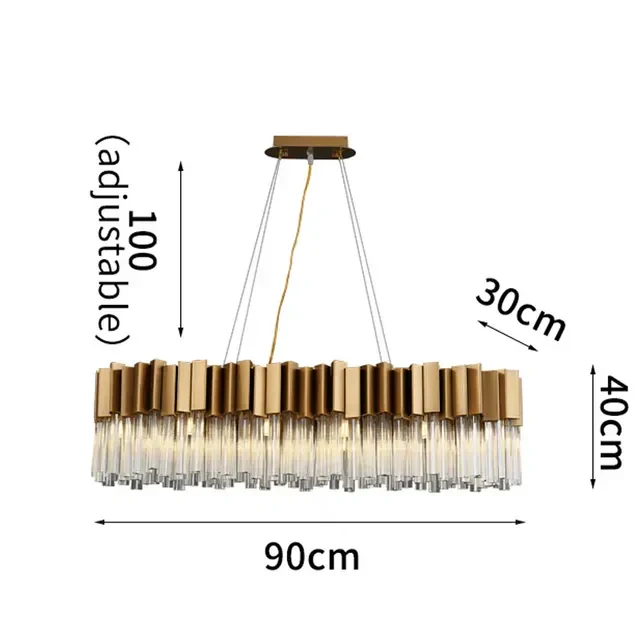 Marianne Chandelier By Euroselle Modern Oval Brushed Gold Crystal Chandelier
