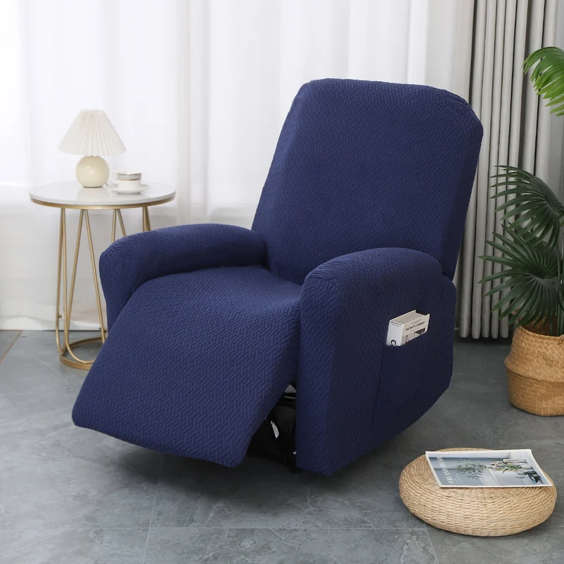 Euroselle Fitted Recliner Chair Cover With Side Pocket