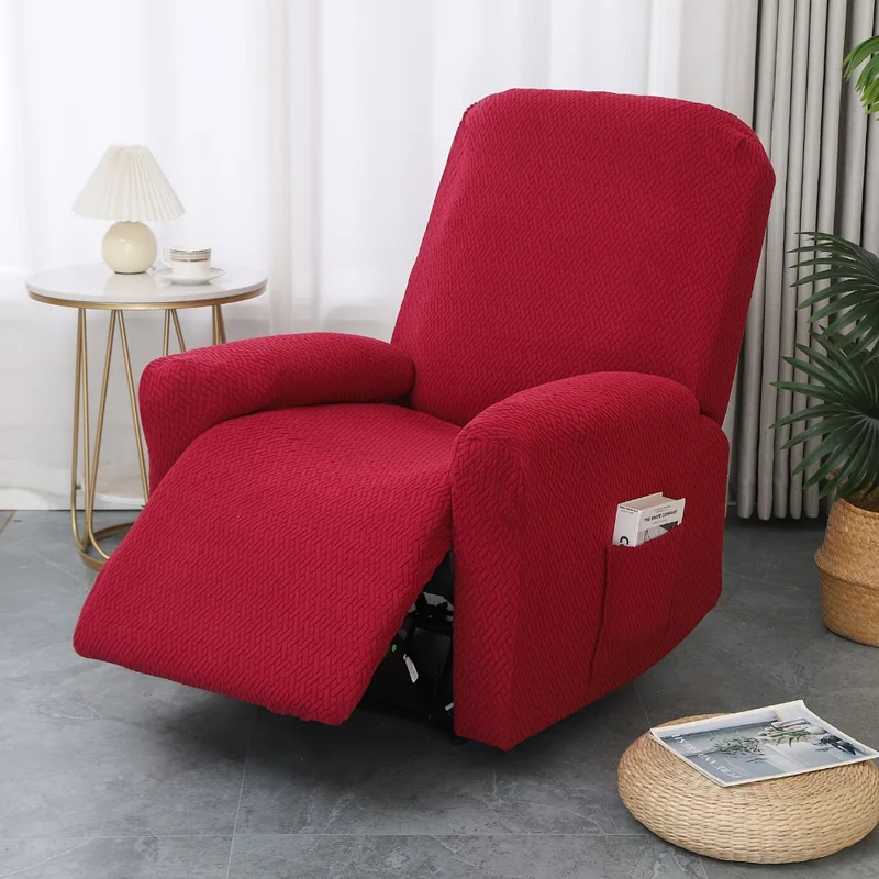 Euroselle Fitted Recliner Chair Cover With Side Pocket