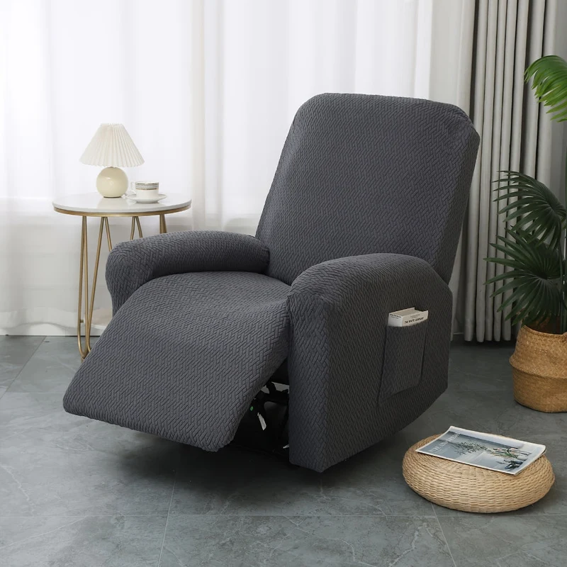 Euroselle Fitted Recliner Chair Cover With Side Pocket