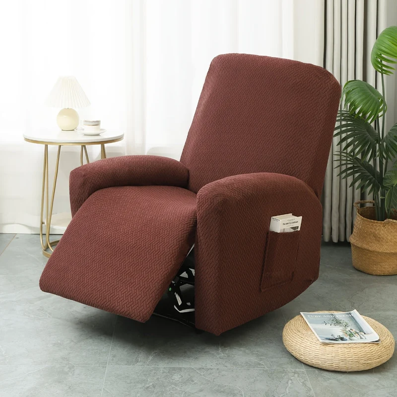 Euroselle Fitted Recliner Chair Cover With Side Pocket