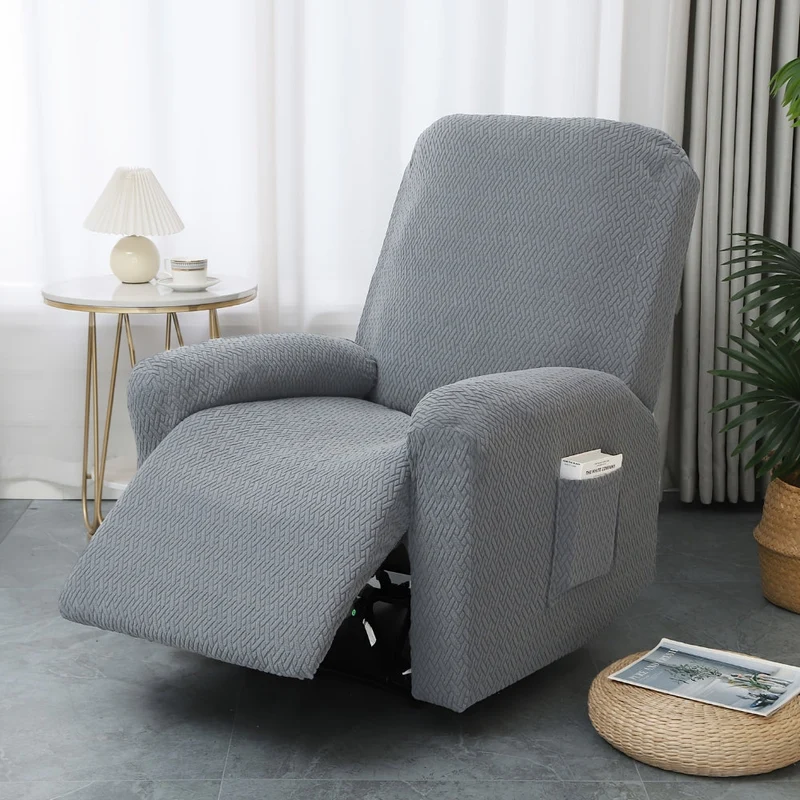Euroselle Fitted Recliner Chair Cover With Side Pocket