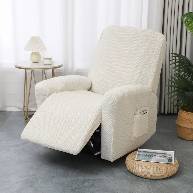 Euroselle Fitted Recliner Chair Cover With Side Pocket