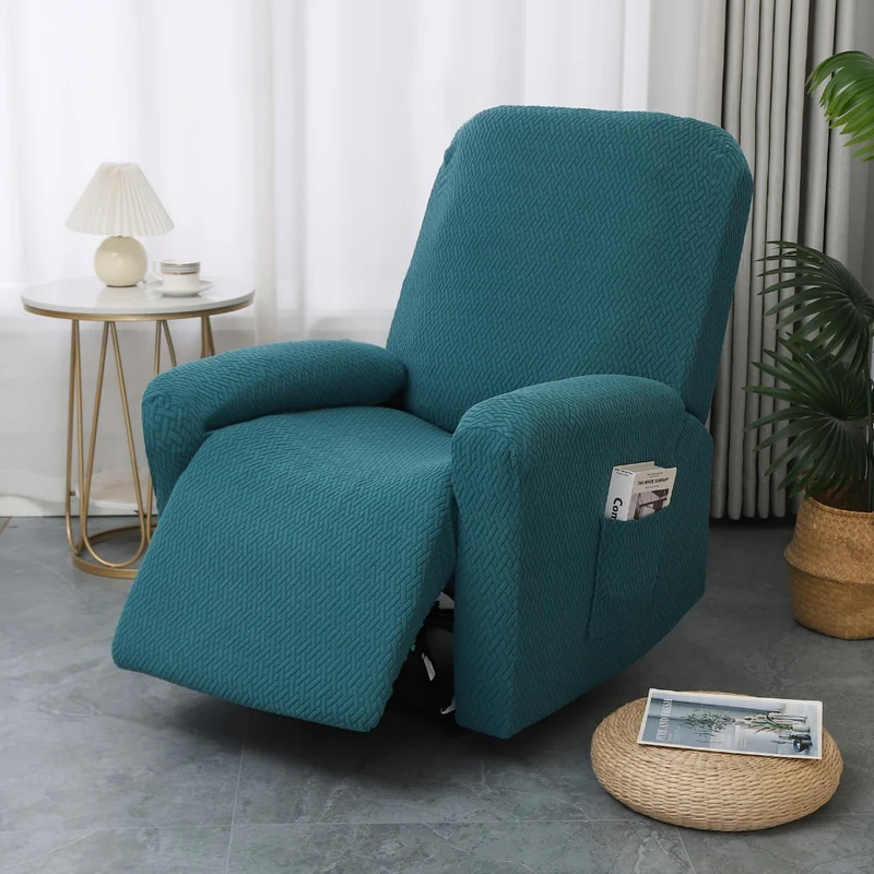 Euroselle Fitted Recliner Chair Cover With Side Pocket