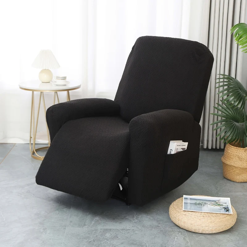 Euroselle Fitted Recliner Chair Cover With Side Pocket