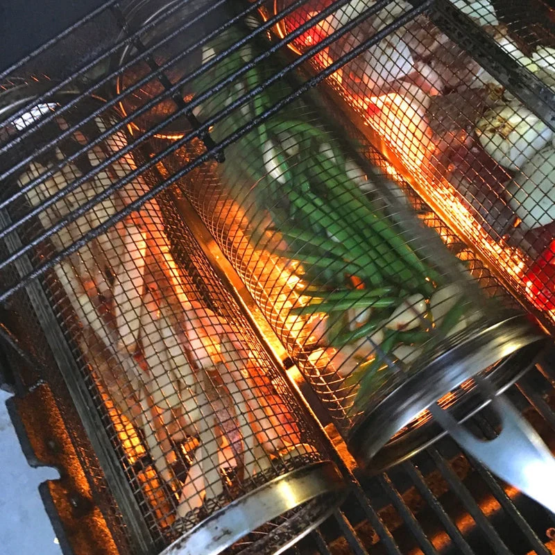 Euroselle Effortless Even Cooking With 360 Degree Rotation Grill Basket