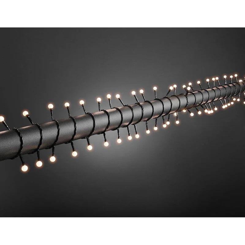 LED Globelichterkette runde Dioden 160 Warmweiße Dioden IP44