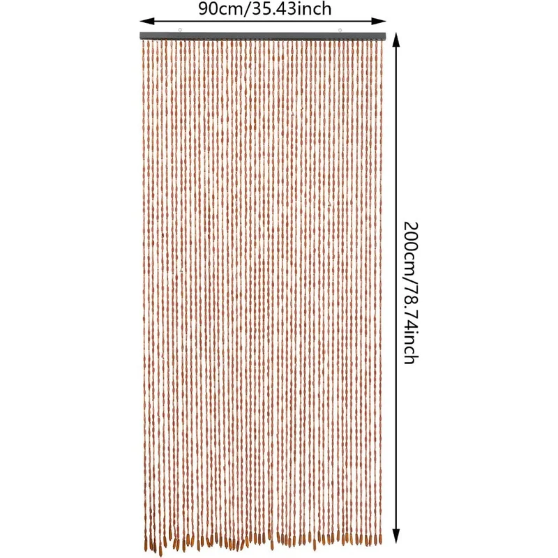 Euroselle Decorative Bamboo Bead Curtain for Chic Doorway Privacy
