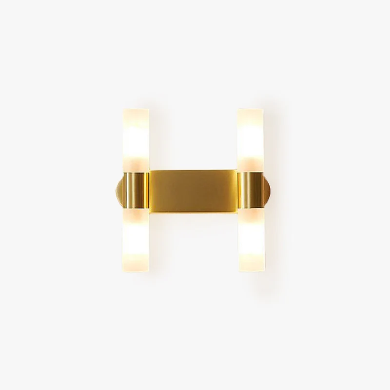 Aurelin Modern Gold LED Wall Sconce With Frosted Glass Euroselle
