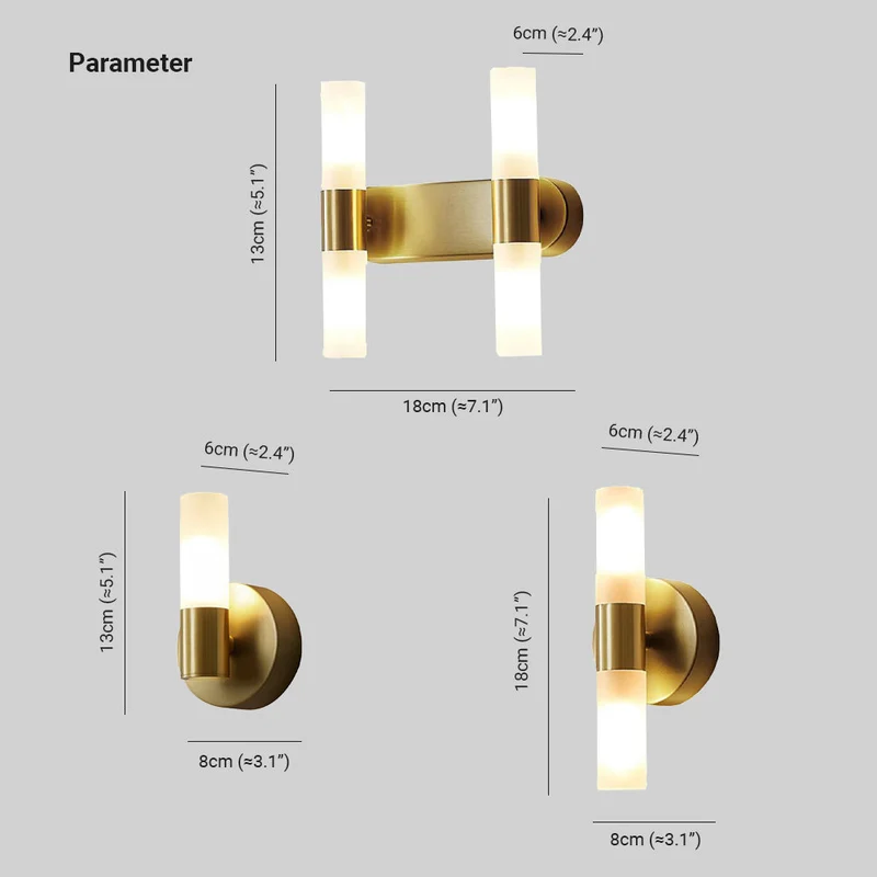Aurelin Modern Gold LED Wall Sconce With Frosted Glass Euroselle