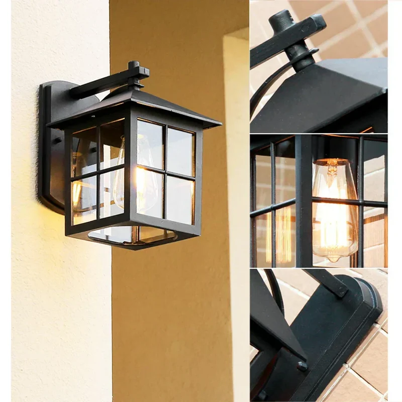 LyraVale Outdoor Lantern Wall Light Vintage Style For Garden And Patio By Euroselle