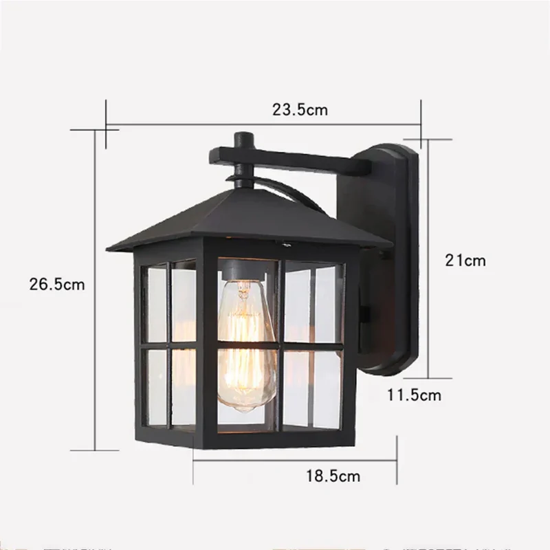 LyraVale Outdoor Lantern Wall Light Vintage Style For Garden And Patio By Euroselle