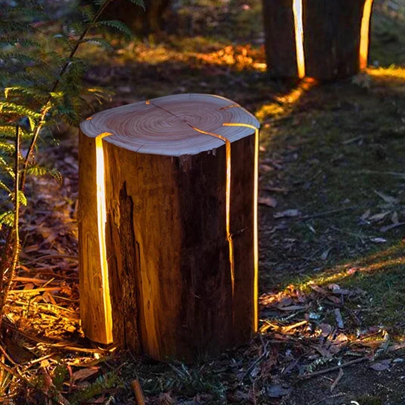 Vrimlo Outdoor Wooden Stump Light By Euroselle Vrimlo