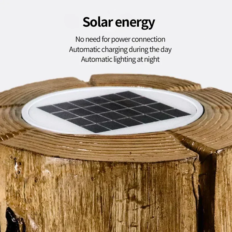 Vrimlo Outdoor Wooden Stump Light By Euroselle Vrimlo