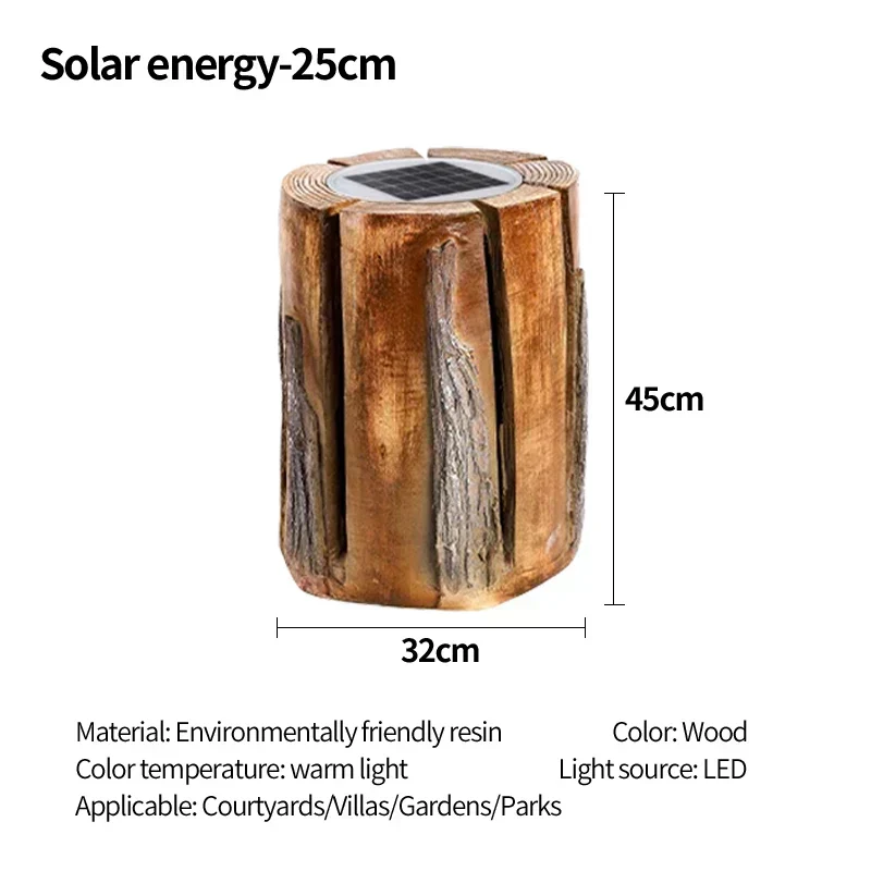 Vrimlo Outdoor Wooden Stump Light By Euroselle Vrimlo