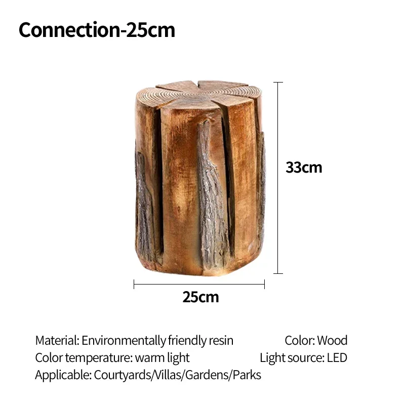 Vrimlo Outdoor Wooden Stump Light By Euroselle Vrimlo