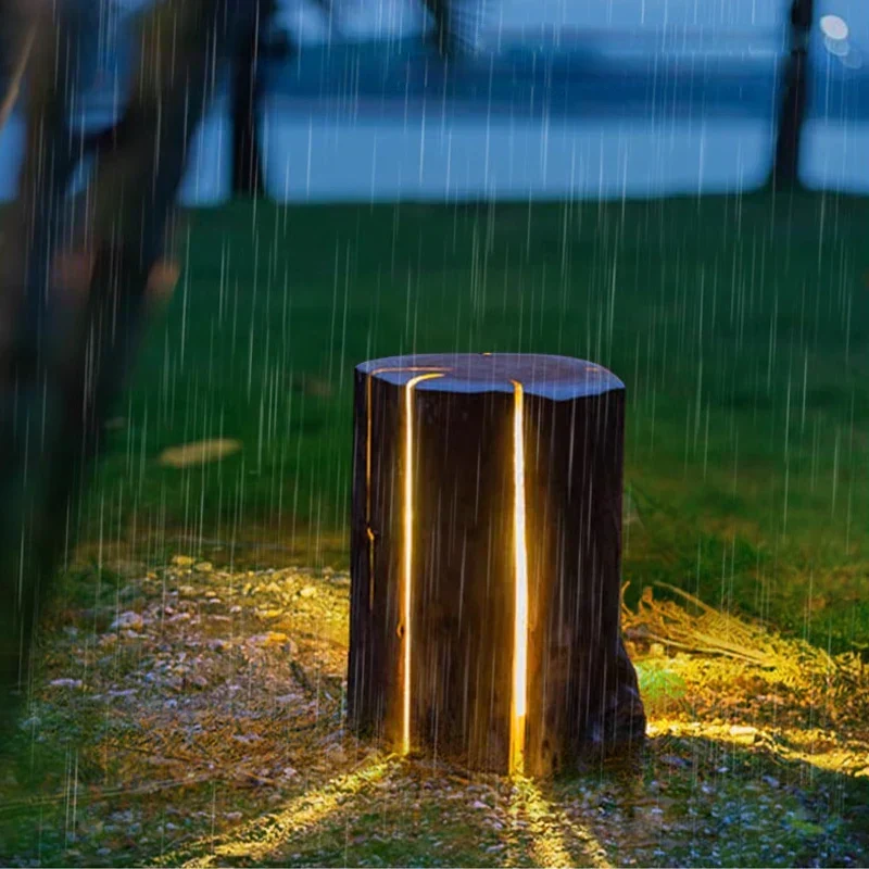 Vrimlo Outdoor Wooden Stump Light By Euroselle Vrimlo