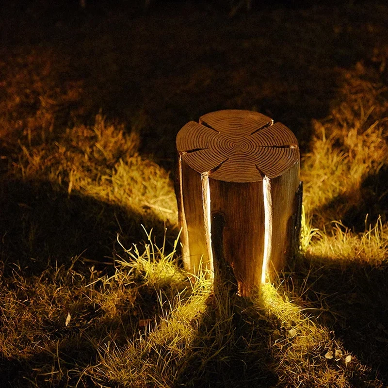 Vrimlo Outdoor Wooden Stump Light By Euroselle Vrimlo